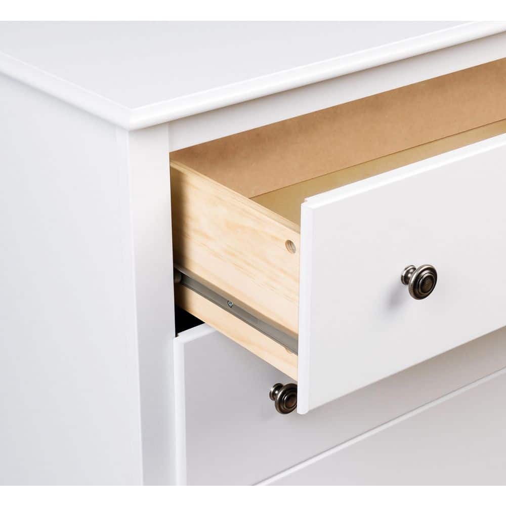 Compact Monterey 6-Drawer Nursery Dresser in White with Deep Storage