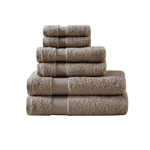 Luce 6-Piece Dark Taupe 100% Egyptian Cotton Bath Towel Set