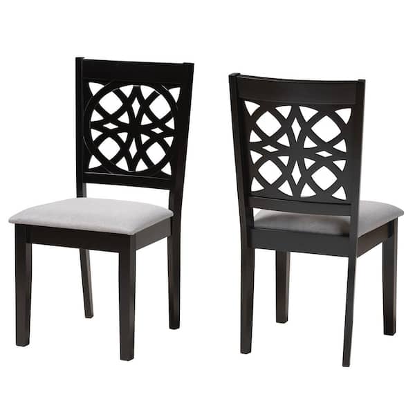 Baxton Studio Abigail Grey and Dark Brown Dining Chair (Set of 2)