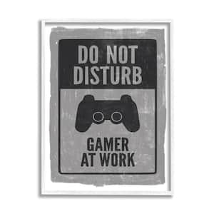"Don't Disturb Gamer at Work Video Game Controller" by Lux + Me Designs Framed Fantasy Wall Art Print 11 in. x 14 in.