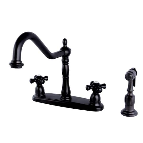 Kingston Brass Duchess 2-Handle Standard Kitchen Faucet with Side Sprayer in Oil Rubbed Bronze