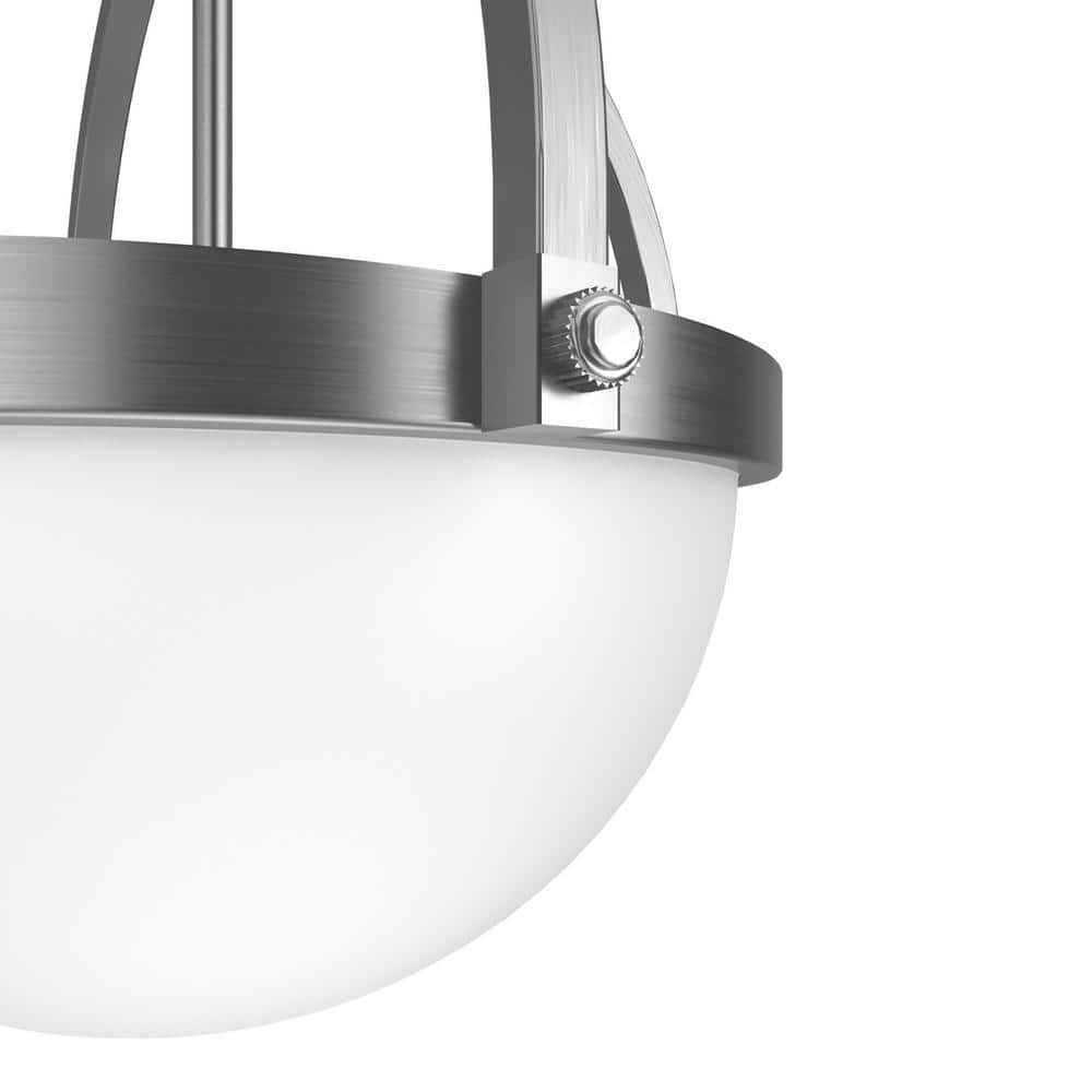 Wedgefield 16'' Brushed Nickel Globe Pendant with LED and Glass