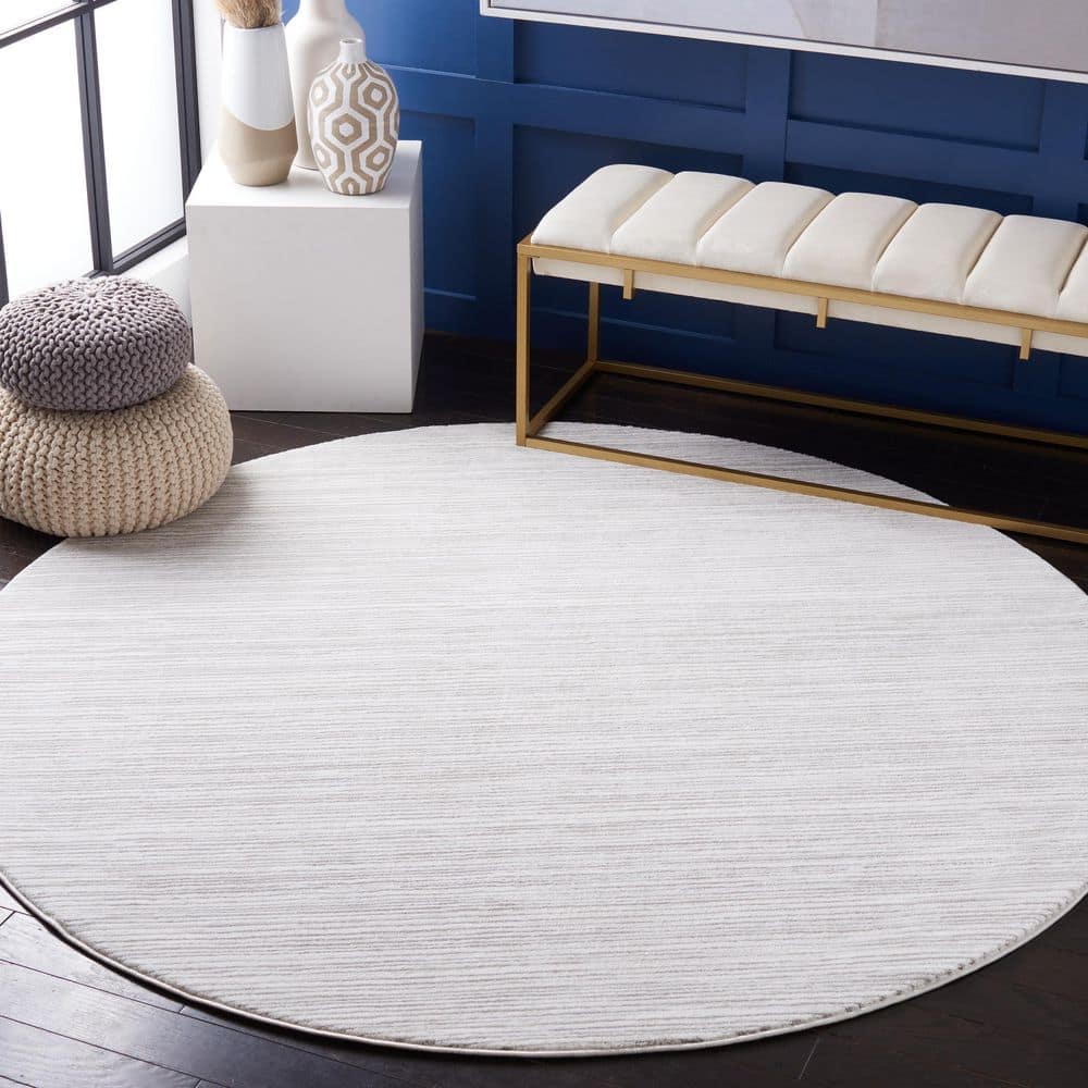 Vision 12 ft. x 12 ft. Round Ivory Gray Solid Marle Area Rug price history on PriceWatchPro