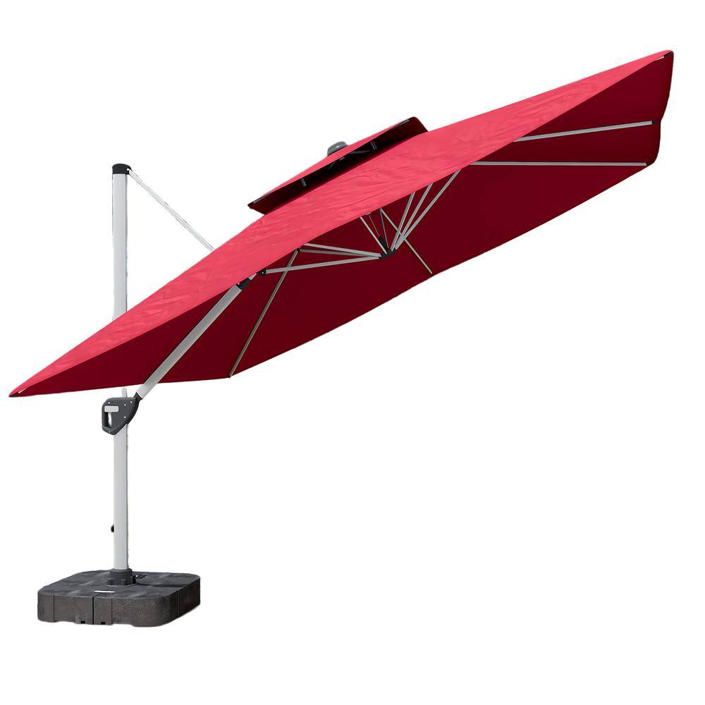 11 ft. Outdoor Square Patio Umbrella in Red, Outdoor Market Umbrella Double Top Umbrella for Deck Backyard Lawn Pool price history on PriceWatchPro