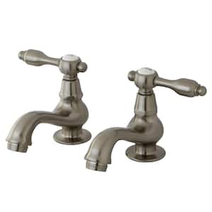 Tudor Old-Fashion Basin Tap 4 in. Centerset 2-Handle Bathroom Faucet in Brushed Nickel