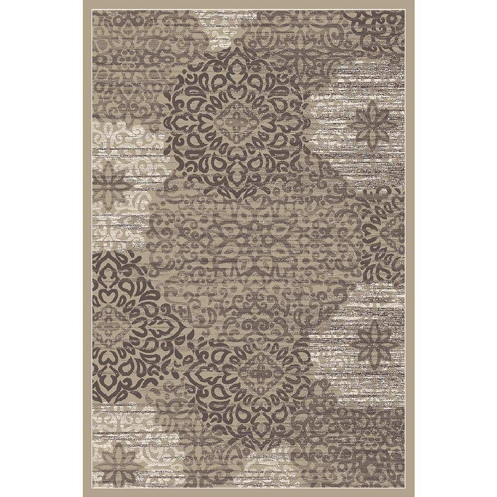 Pisa Beige 8 ft. x 10 ft. Contemporary Geometric Area Rug