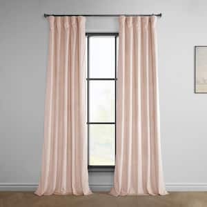 Light Pink Heritage Plush Velvet Rod Pocket Room Darkening Curtain - 50 in. W x 108 in. L (1 Panel)