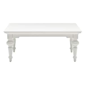 Julia 27.56 in. L Classic White 19.69 in. H Rectangle MDF Coffee Table with Solid Wood