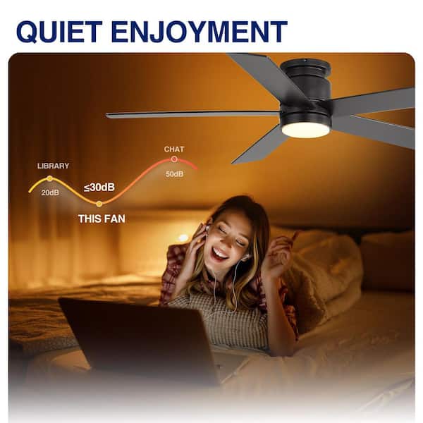 Breezary Hector II 52 in. Covered Outdoor Standard Black Flush