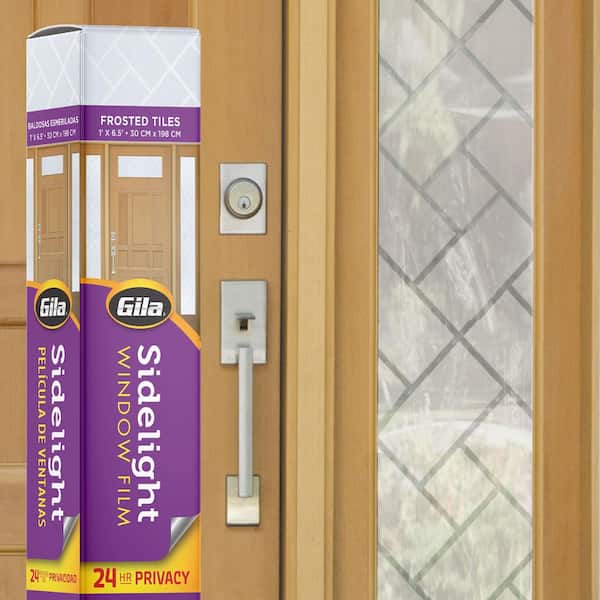 Gila 12 in. x 78 in. Frosted Tiles Privacy Control Sidelight Window Film