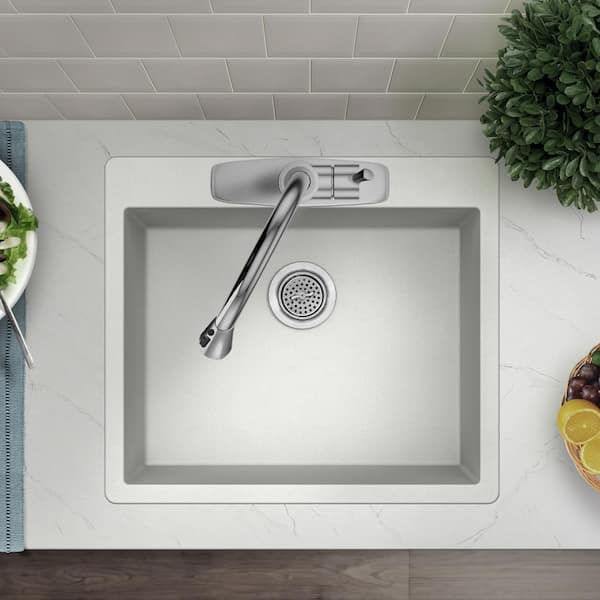 Shii♡　0825 CHESHIRE 25 in. Drop-In/Undermount Single Bowl White Quartz
