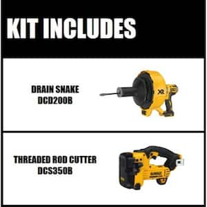 20V MAX Cordless Brushless Drain Snake and Cordless Threaded Rod Cutter