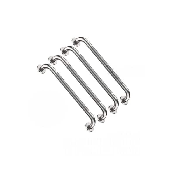 24 in. x 1.25 Concealed Screw Bathroom Grab Bar Shower Safety Rail Brushed Nickel Anti-Slip Stainless Steel 4-Pack