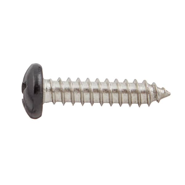 DTGN #12 X 1-Inch Black Stainless Steel Screws – 100-Pack, 304 Pan Head Phillips Self-Tapping Sheet Metal & Wood Screws