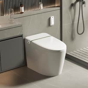 Elongated Smart Bidet Toilet 1.27 GPF in White with Adjustable Sprayer Settings, Deodorizing, Soft Close and Seat Heated