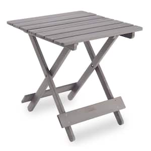 Gray Wood Outdoor Dining Adirondack Patio Folding Side Table Cedar Garden Coffee Natural Portable Accent Decoration
