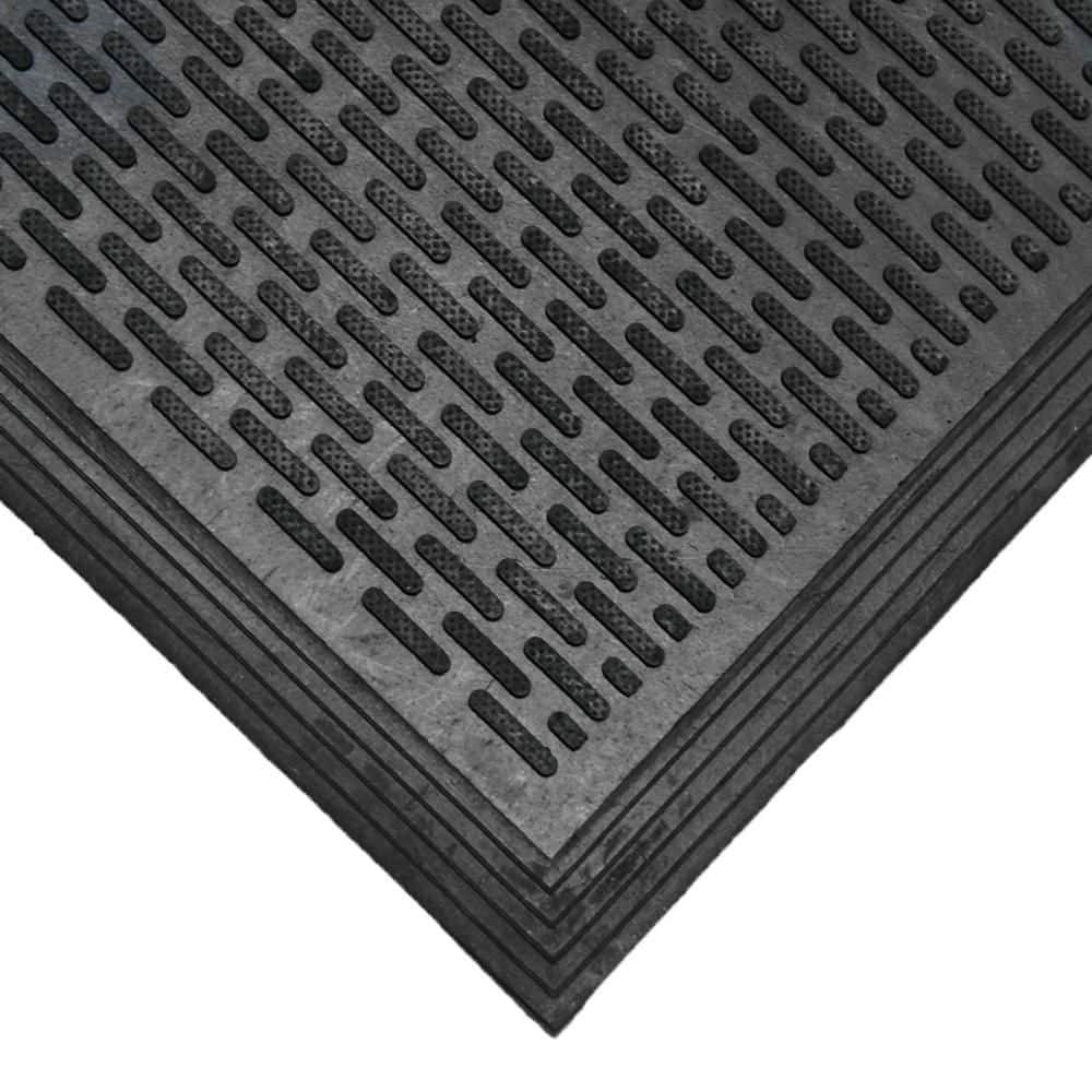 Black Rubber Outdoor Anti-Slip Entrance Door Mat 36" x 60"