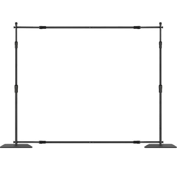 10 ft. x 10 ft. Heavy Duty Pipe and Drape Kit Backdrop Decorative Stand in Black