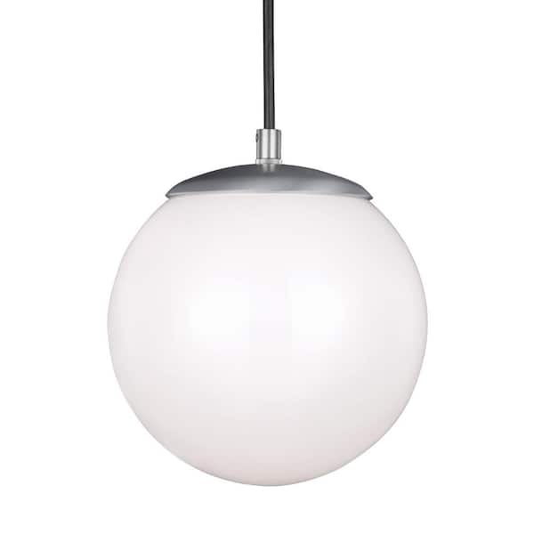 Generation Lighting Hanging Globe 1-Light Satin Aluminum Pendant with LED Bulb