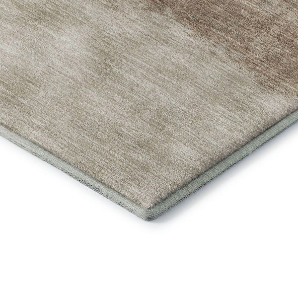 Mayfield Premium Machine Washable Abstract AMF2214 Beige 2 ft. x 7 ft. Runner Rug