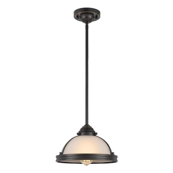 Worldwide Lighting Lavery 10.75 in. x 10.75 in. x 6.63 in. 1-Light Antique Bronze Pendant