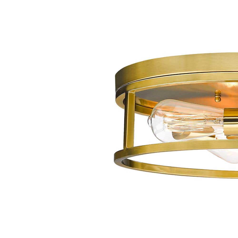 Aurora Gold Crystal 16" Drum Flush Mount Ceiling Light