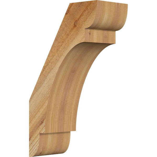 Ekena Millwork 6"W x 12"D x 20"H Olympic Rough Sawn Knee Brace, Western Red Cedar