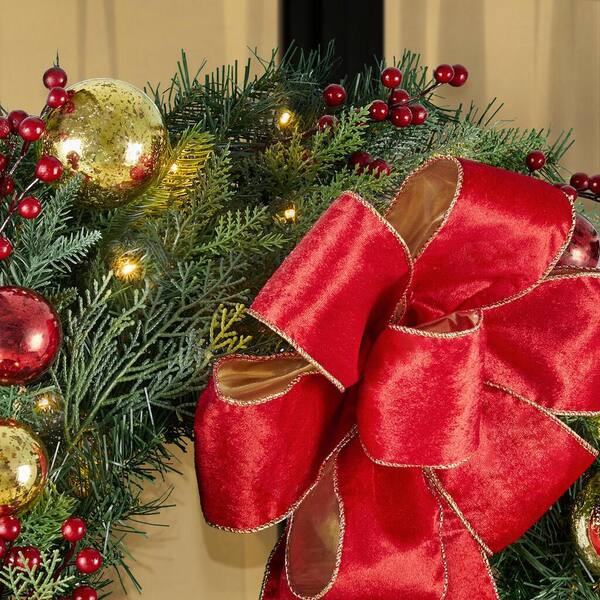 Red/Gold 36 FT Christmas Garland Classic Christmas Decorations 2 PACK 