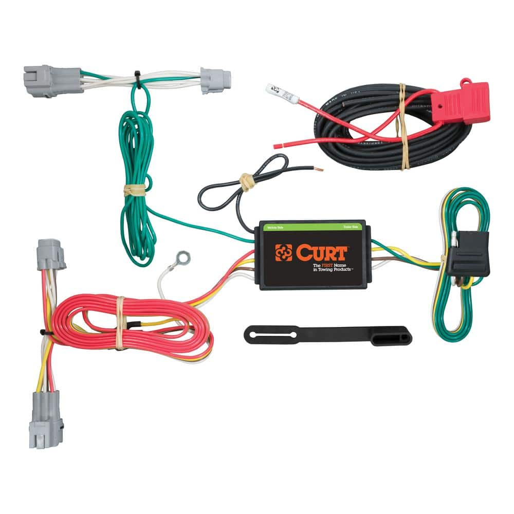 CURT Custom Vehicle-Trailer Wiring Harness, 4-Way Flat Output, Select Subaru Crosstrek, XV Hybrid, Quick Wire T-Connector