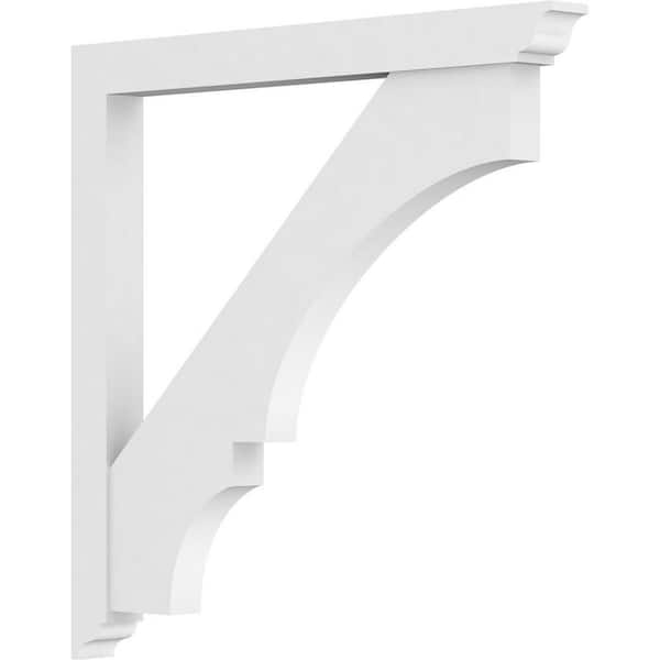 Ekena Millwork Standard Balboa 3 in. W x 36 in. H x 36 in. D Signature Urethane Polyurethane Bracket With Traditional Ends