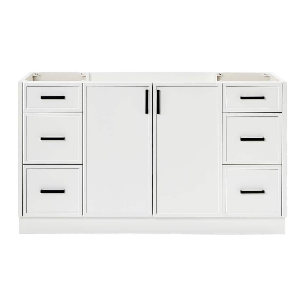 Kelly 60" White Solid Wood Freestanding Bathroom Vanity