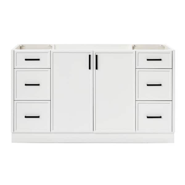 ARIEL Kelly 60 in. W x 21.5 in. D x 34.5 in. H Bath Vanity Cabinet without Top in White