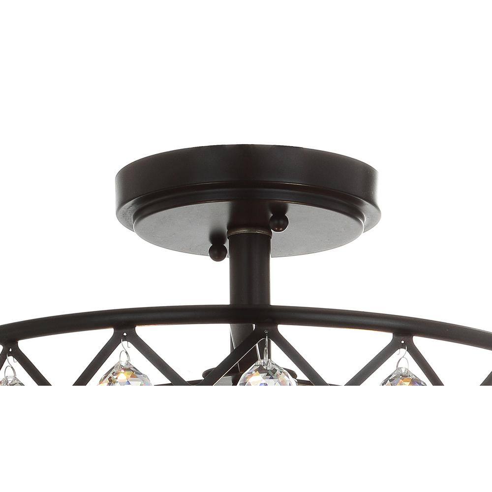 Gabrielle 14.5" Oil Rubbed Bronze Crystal LED Semi-Flush Pendant
