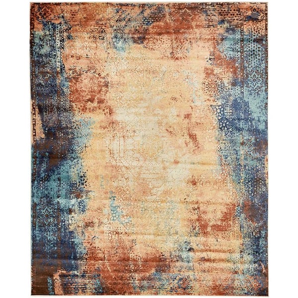 Unique Loom Mystic Thames Peach 8' 0 x 10' 0 Area Rug