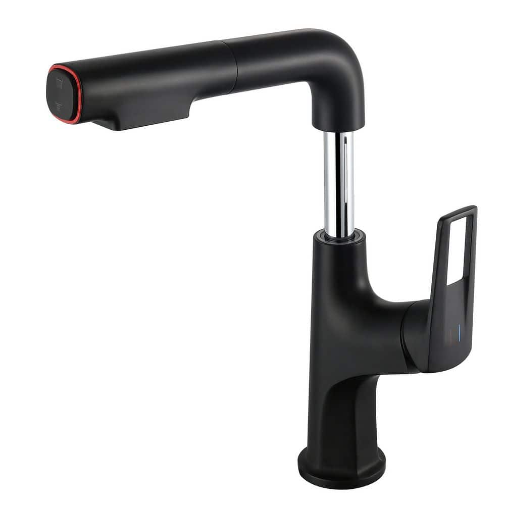 Single Handle Matte Black 12.8 in. Lift Spout Pull Down Sprayer Kitchen Faucet with 360° Spout Swivel price history on PriceWatchPro