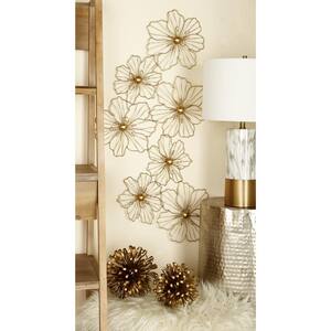 Metal Gold Foiled Wire Floral Wall Decor