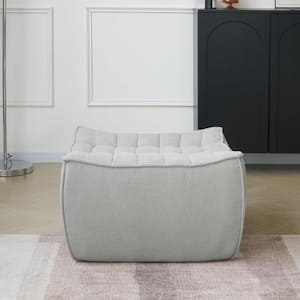 27.5 in. Armless Gray Linen 1-Seat Square Modular Lazy Floor Corner Relax Sofa Fireside Ottoman Module for Apartment