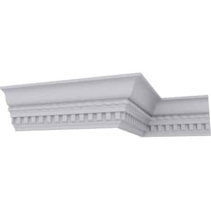 SAMPLE - 2-3/8 in. x 12 in. x 3-1/4 in. Polyurethane Bulwark Dentil and Rope Crown Moulding