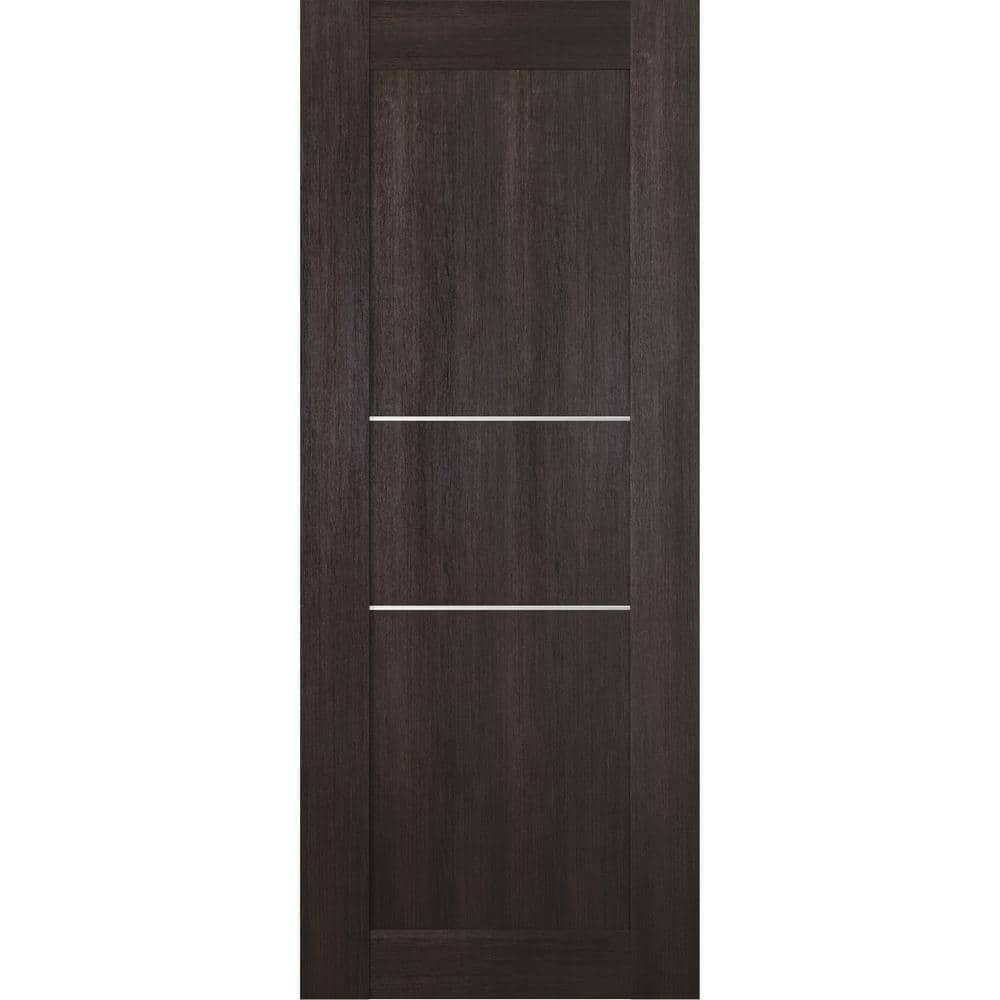 Vona 07 2H 18 in. W x 80 in. H x 1-3/4 in. D 1-Panel Solid Core Veralinga Oak Prefinished Wood Interior Door Slab -  Belldinni, 163750