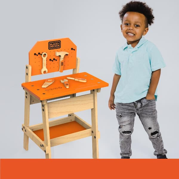 Black and Decker Kids Workbench and 6 Piece Wooden Tool Set WWB002 BD The Home Depot