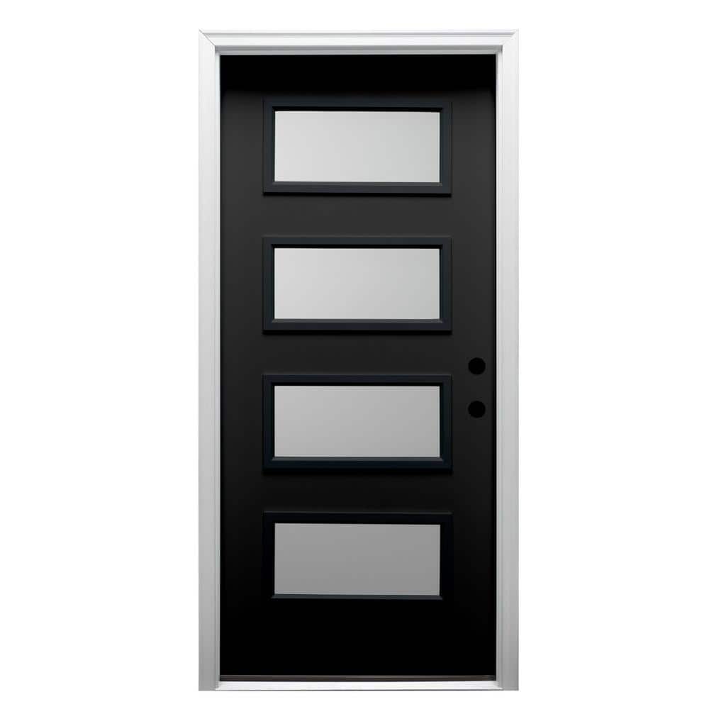 Celeste 36" x 80" Frosted Glass Painted Fiberglass Exterior Door