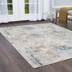 Melrose Lorenzo Grey/Blue 8 ft. x 10 ft. Indoor Area Rug