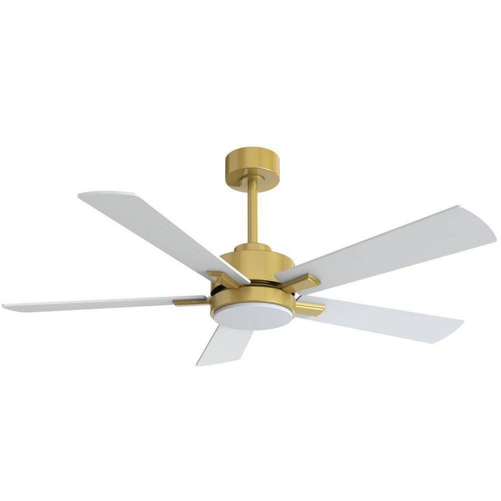 52 in. Indoor Gold Downrod Mount Standard Ceiling Fan with Adjustable White LED Light and Remote Control Included price history on PriceWatchPro