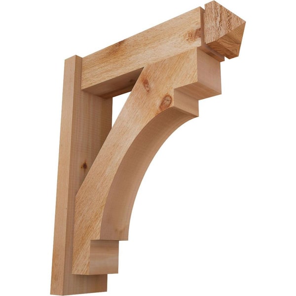 Ekena Millwork 6 in. x 26 in. x 22 in. Merced Arts and Crafts Rough Sawn Western Red Cedar Outlooker