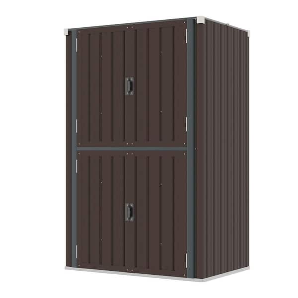4 ft. W x 2 ft. D Brown Metal Shed with Adjustable Shelf (8 sq. ft.)