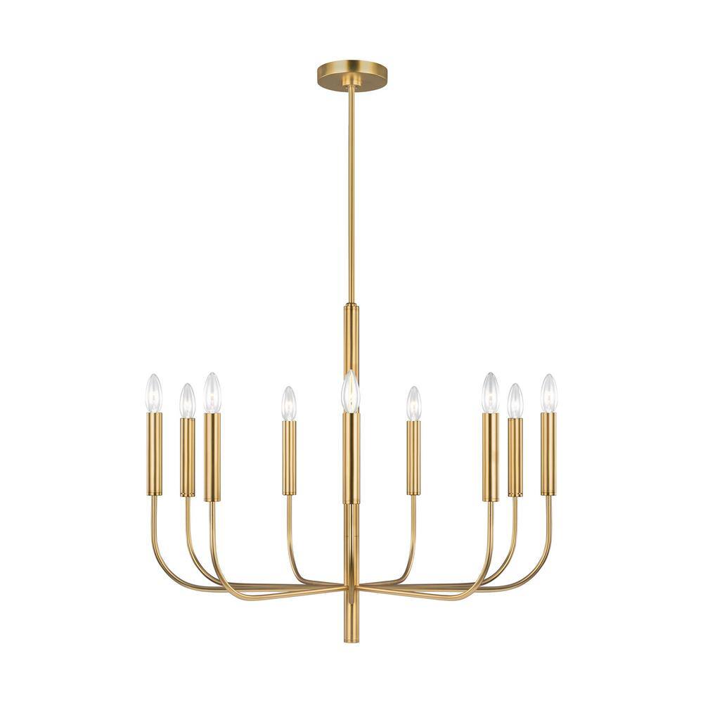 Brianna Elegant Burnished Brass 9-Light Chandelier by Ellen DeGeneres