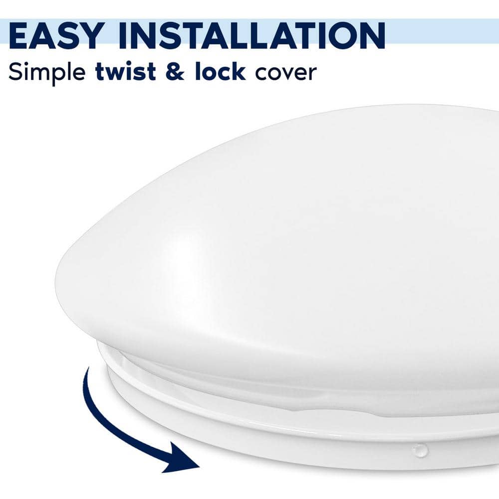 White 11-Inch Round LED Flush Mount Ceiling Light