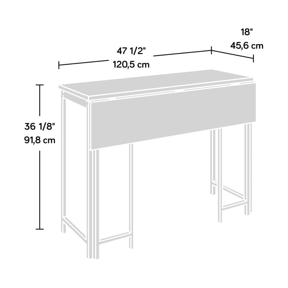 Charter Oak & Black Metal Counter Height Extendable Dining Table