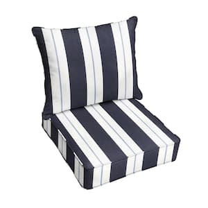 22.5 x 22.5 x 22 Deep Seating Indoor/Outdoor Pillow and Cushion Chair Set in Sunbrella Relate Harbor