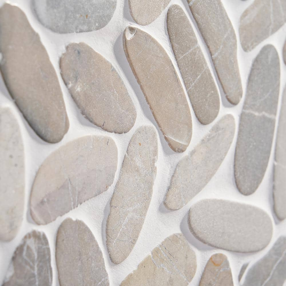 Countryside Gray Sliced Flat Oval 4 in. x 0.35 in. Natural Stone Mosaic Floor and Wall Tile Sample -  Ivy Hill Tile, EXT3RD105013